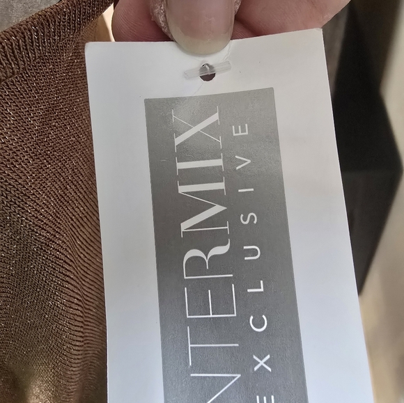 Intermix Exclusive Beige Ruthie Short Metallic Mini Dress Size M Nwt - Picture 7 of 9